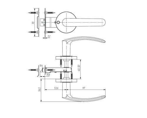 Защелка Zenit (Зенит) ЗЩ2 (серебро)