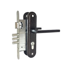 Замок Absolyute (Абсолют) врезной цилиндровый с защёлкой в комплекте с ручкой ЗВ4-3/09Р (медь), 4 кл.