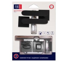 Комплект ручек Punto (Пунто) с защелкой c запиранием LM/A SET72K.QS52.PORTO/HD BL-24 черный