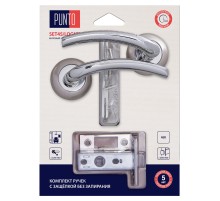 Комплект ручек Punto (Пунто) с защелкой без запирания LM/A SET45R.TL54.LOGICA/HD SN/CP-3 матовый никель/хром