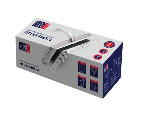 Замок Punto (Пунто) цилиндровый в комплекте с ручкой LOCKSET90.CRONA.4585-3 (KIT P90 4585/3 CRONA) SN мат.никель Замок Punto (Пунто) цилиндровый в комплекте с ручкой LOCKSET90.CRONA.4585-3 (KIT P90 4585/3 CRONA) SN мат.никель