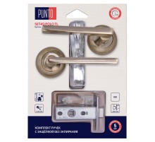 Комплект ручек Punto (Пунто) с защелкой без запирания LM/A SET45R.TL54.POLO/HD ABG-6 бронза