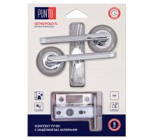 Комплект ручек Punto (Пунто) с защелкой без запирания LM/A SET45R.TL54.POLO/HD SN/CP-3 матовый никель/хром