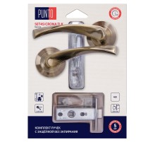 Комплект ручек Punto (Пунто) с защелкой без запирания LM/A SET45R.TLK52.CRONA/HD ABG-6 бронза