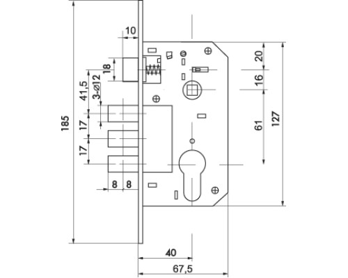 Замок цилиндровый Fuaro (Фуаро) с в комплекте с ручкой LOCKSET.1511W/B (SET F1511W/B) CP хром Замок цилиндровый Fuaro (Фуаро) с в комплекте с ручкой LOCKSET.1511W/B (SET F1511W/B) CP хром