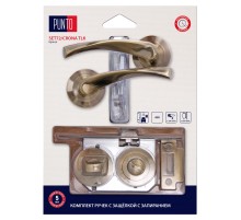 Комплект ручек Punto (Пунто) с защелкой c запиранием LM/A SET72R.TLK52.CRONA/HD ABG-6 бронза Комплект ручек Punto (Пунто) с защелкой c запиранием LM/A SET72R.TLK52.CRONA/HD ABG-6 бронза