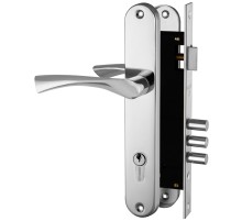 Замок цилиндровый Fuaro (Фуаро) с в комплекте с ручкой LOCKSET.9011 (SET F9011) CP хром