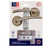 Комплект ручек Punto (Пунто) с защелкой без запирания LM/A SET45R.TL54.ARDEA/HD ABG-6 бронза