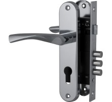 Замок цилиндровый Fuaro (Фуаро) с в комплекте с ручкой LOCKSET.1511W/B (SET F1511W/B) CP хром