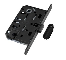 B06102.50.93.640 AGB (АГБ) Защелка врезная WC (черный) MEDIANA POLARIS с отв. планкой (скин)