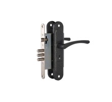 Замок Zenit (Зенит) врезной сувальдный с защёлкой в комплекте с ручкой ЗВ9.009/17 (серебро), 4 кл.