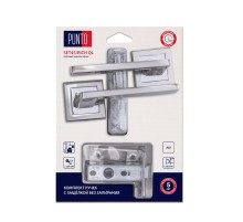 Комплект ручек Punto (Пунто) с защелкой без запирания LM/A SET45K.QL52.RICH/HD SN/CP-3 матовый никель/хром