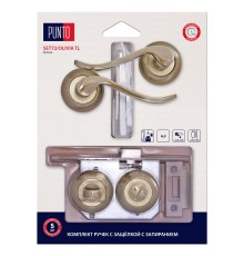 Комплект ручек Punto (Пунто) с защелкой c запиранием LM/A SET72R.TL54.OLIVIA/HD ABG-6 бронза