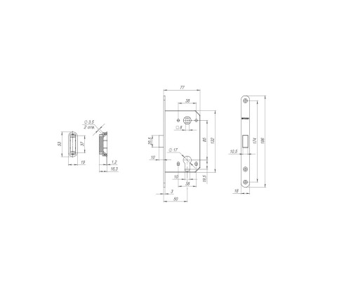 Корпус Fuaro (Фуаро) врезного замка MAGNM85C-50 (M85C-50) CP хром Корпус Fuaro (Фуаро) врезного замка MAGNM85C-50 (M85C-50) CP хром