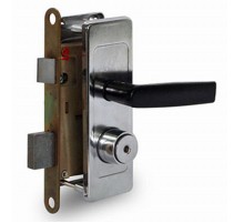 Замок Zenit (Зенит) врезной цилиндровый с защёлкой в комплекте с ручкой ЗВ4Д (Аналог ШО-25), 3 кл.