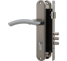 Замок цилиндровый Fuaro (Фуаро) с в комплекте с ручкой LOCKSET.9013 (SET F9011) SN/CP мат.никель