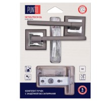 Комплект ручек Punto (Пунто) с защелкой без запирания LM/A SET45K.QL52.TECH/HD GR/CP-23 графит/хром