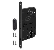 Замок Armadillo (Армадилло) межкомнатный магнитный под цилиндр с ответной планкой GRAVITY G02.190.50.85 BL черный