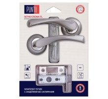 Комплект ручек Punto (Пунто) с защелкой без запирания LM/A SET45R.TL54.CRONA/HD SN/CP-3 матовый никель/хром