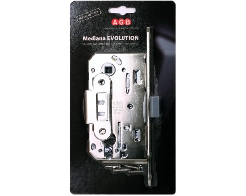 Корпус замка AGB (АГБ) под цилиндр MEDIANA EVOLUTION B01103.50.06.567 с отв. планкой B01000.13 (никель) Корпус замка AGB (АГБ) под цилиндр MEDIANA EVOLUTION B01103.50.06.567 с отв. планкой B01000.13 (никель)