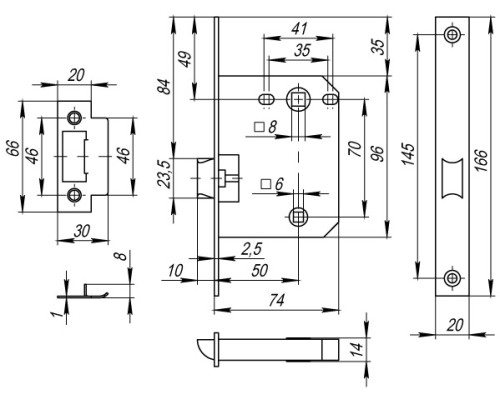 Защелка Fuaro (Фуаро) врезная PLASTP72-50 (P72-50) CP хром Защелка Fuaro (Фуаро) врезная PLASTP72-50 (P72-50) CP хром