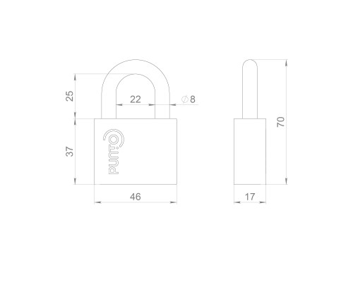 Замок Punto (Пунто) навесной PK-1550 SN-3 3 key диск.ключ
