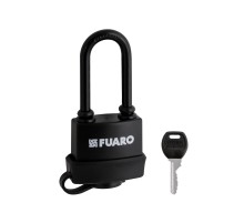 Замок Fuaro (Фуаро) навесной PL-WEATHER-3660 LS 3key BLACK удл. дужка, англ. /блистер