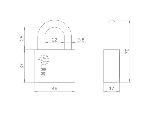 Замок Punto (Пунто) навесной PK-1550 3 key диск.ключ Замок Punto (Пунто) навесной PK-1550 3 key диск.ключ