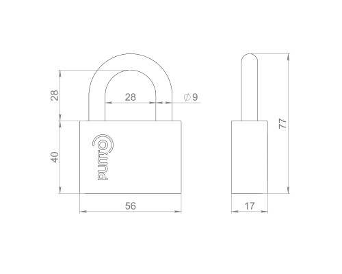 Замок Punto (Пунто) навесной PK-1560 3 key диск.ключ Замок Punto (Пунто) навесной PK-1560 3 key диск.ключ