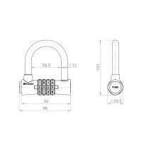 Замок Fuaro (Фуаро) навесной PL-WEATHER-CODE перекод. /подвес