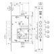 Замок Mottura (Моттура) врезной сувальдный 52.J525M-S MyKey (левый), ключ 60 мм, без накл.