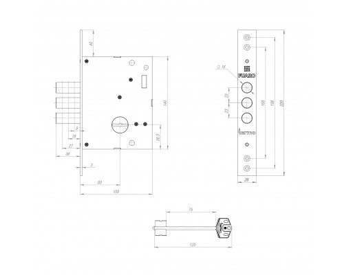 Замок Fuaro (Фуаро) врезной сувальдный TERMO MDV25/S-60.00.3R16 4 key (ключ удл. 120/75 мм) Замок Fuaro (Фуаро) врезной сувальдный TERMO MDV25/S-60.00.3R16 4 key (ключ удл. 120/75 мм)