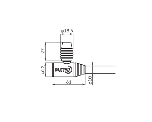 Замок Punto (Пунто) тросовый PK-BIKE-1080-KEY (10х800) 2key/подвес