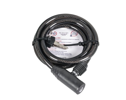 Замок Punto (Пунто) тросовый PK-BIKE-1012-KEY (10х1200) 2key/подвес Замок Punto (Пунто) тросовый PK-BIKE-1012-KEY (10х1200) 2key/подвес