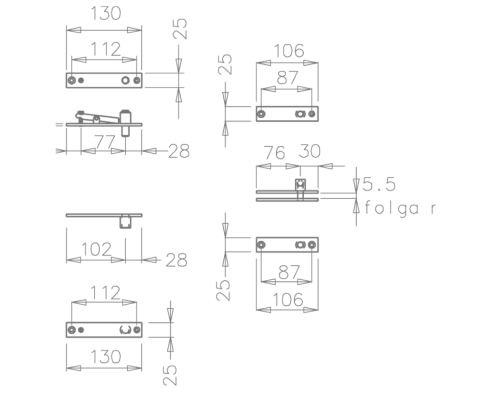 Петля Tupai 2244-16 Satin stainless steel Петля Tupai 2244-16 Satin stainless steel