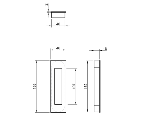 Ручка на раздвижные двери Tupai 3076-16 satin stainless steel Ручка на раздвижные двери Tupai 3076-16 satin stainless steel
