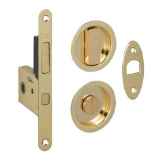 Bonaiti Комплект WC для раздвижных дверей (Механизм G500T H21 + ручки EASY TONDO) пол.латунь