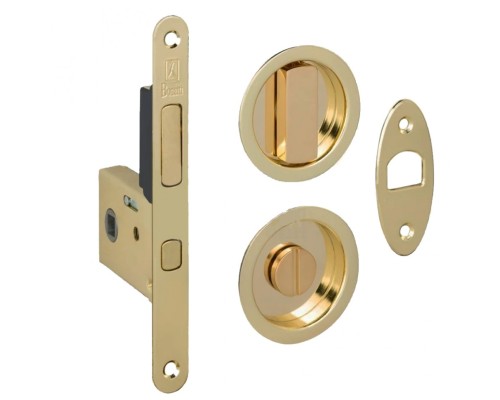 Bonaiti Комплект WC для раздвижных дверей (Механизм G500T H21 + ручки EASY TONDO) пол.латунь Bonaiti Комплект WC для раздвижных дверей (Механизм G500T H21 + ручки EASY TONDO) пол.латунь
