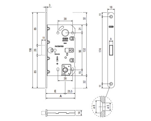 AGB Art. B061325034 Мехнизм Mediana Polaris Wave WC мат хром + ответная планка AGB Art. B061325034 Мехнизм Mediana Polaris Wave WC мат хром + ответная планка
