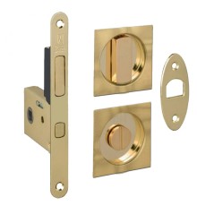 Bonaiti Комплект WC для раздвижных дверей (Механизм G500T H21 + ручки EASY QUADRO) пол.латунь