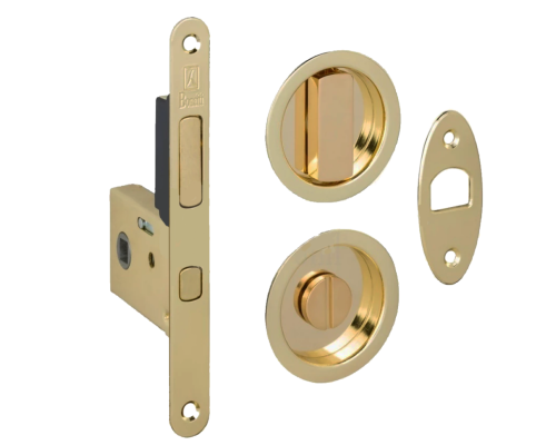 Bonaiti Комплект WC для раздвижных дверей (Механизм G500T H21 + ручки EASY TONDO) пол.латунь Bonaiti Комплект WC для раздвижных дверей (Механизм G500T H21 + ручки EASY TONDO) пол.латунь