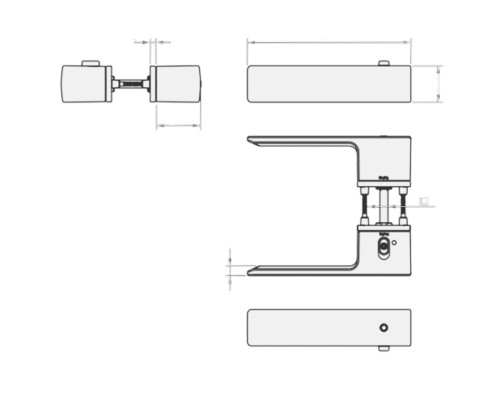Ручка Tupai Big Line 4084 5 REP-96 (с блокировкой) правая хром матовый R WC (полотно 38-45 мм)