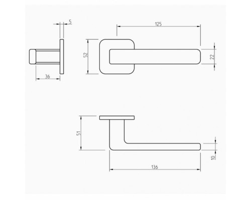 Ручка Tupai 6502 5SQ RC-153 черный R ф/з