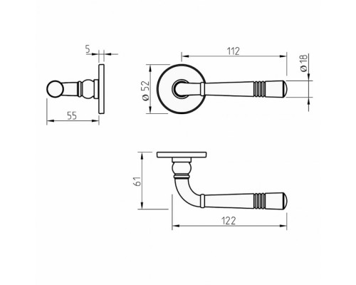Ручка Tupai 4009 5S-96 хром матовый R ф/з Ручка Tupai 4009 5S-96 хром матовый R ф/з