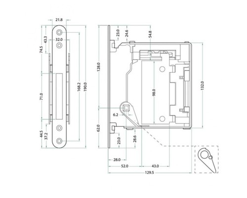 Bonaiti Art 938 Механизм мат.хром (B-No ha mini) + регулируемая ответка 992