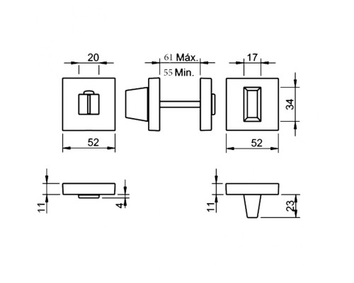 Накладка Tupai 801 Q-153 ( дв. полотно 60мм) вж черный