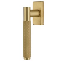 Ручка оконная Extreza Hi-Tech TUBA (Туба) 126 HW матовая латунь глянец F07 / кольцо матовая латунь