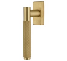 Ручка оконная Extreza Hi-Tech TUBA (Туба) 126 HW матовая латунь глянец F07 / кольцо матовая латунь
