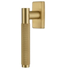 Ручка оконная Extreza Hi-Tech TUBA (Туба) 126 HW матовая латунь глянец F07 / кольцо матовая латунь