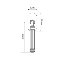 Оконная ручка Extreza BENITO-HW-F07-F02 (BENITO 307) матовая латунь глянец / основание матовая латунь